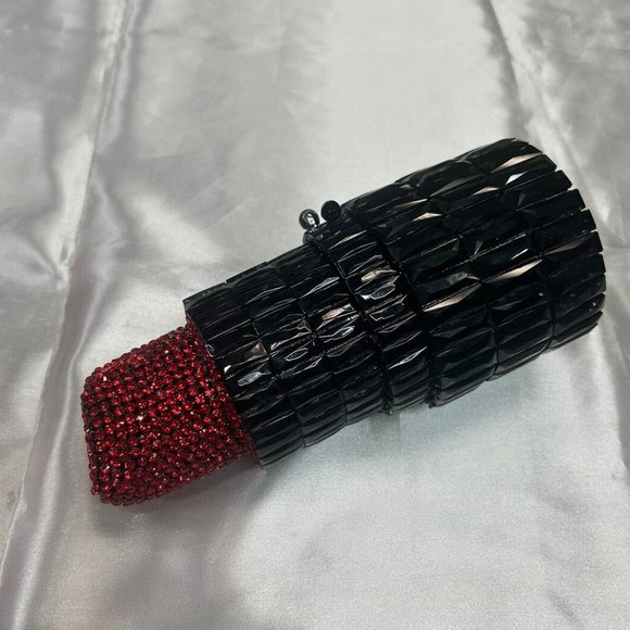 NWT Sparkling Swarovski Bling Crystal Rhinestone Lipstick Purse Clutch B… - Picture 14 of 17